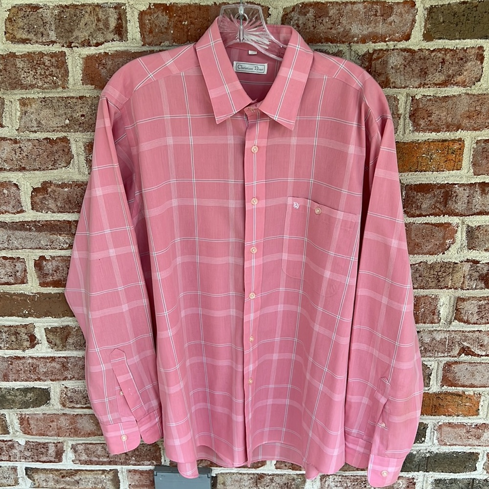 Christian Dior men’s dress shirt pink size large